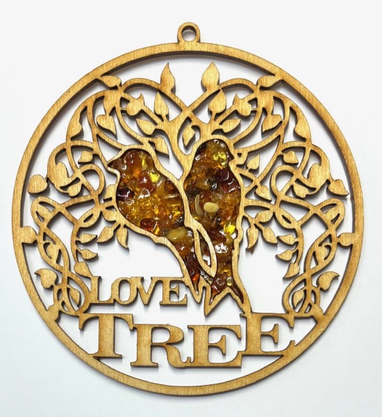 Fensterbild Naturbernstein - Love Tree