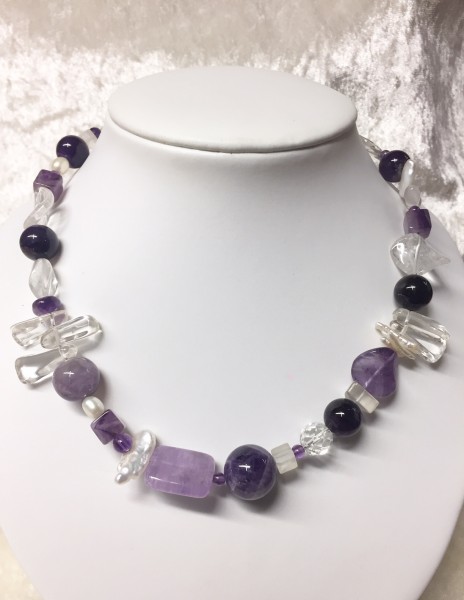 Amethyst-Bergkristall-Kette