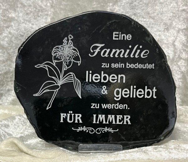 Edelserpentintafel mit Gravur