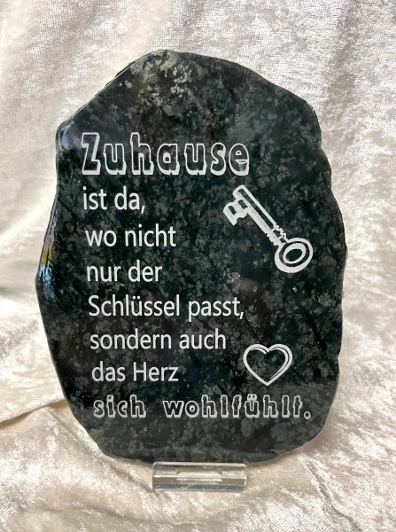 Edelserpentintafel mit Gravur